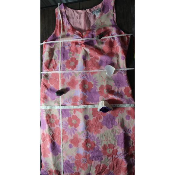 Vintage Old Navy Floral Sundress Babydoll Tea Length Pink 90s Y2K Barbiecore 10 - Picture 8 of 14